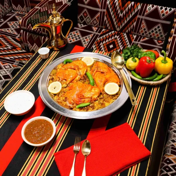 Mixed Dishes of Mandi Chicken
